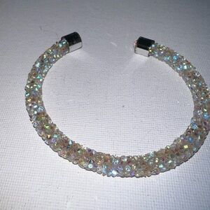 Sparkling‎ Crystal Cuff Bracelet Aurora Borealis Rhinestone Bangle Statement